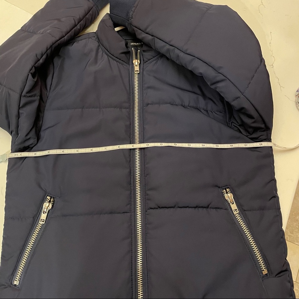 Kendall and Kylie zip up puffer jacket coat navy blue XS - Picture 12 of 13